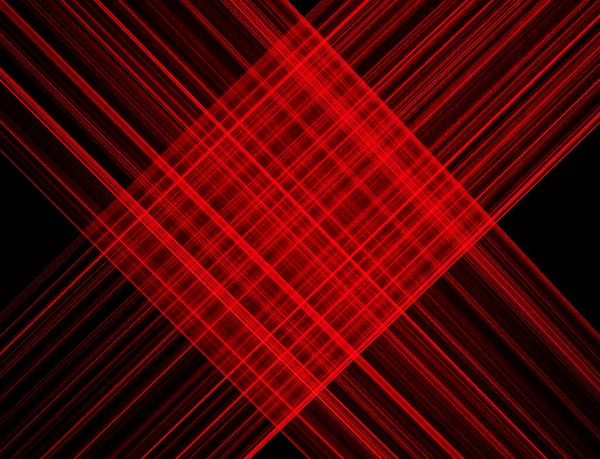 Streszczenie Czerwonych Linii Narysowanych Światłem Czarnym Tle Linie Laserowe — Zdjęcie stockowe