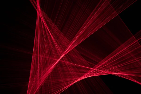 Abstracte Rode Lijnen Getekend Door Licht Een Zwarte Achtergrond Laserlijnen — Stockfoto