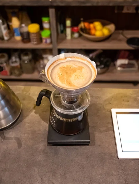 Modi Alternativi Birra Caffè Caffè Utilizzando Gocciolatore Filtro Carta — Foto Stock