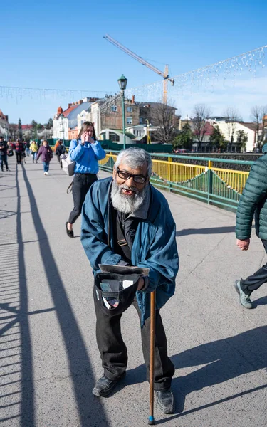 Uzhhorod Ukraine April 2022 Image Homeless Beggar Man Outdoors Uzhhorod — Stock Photo, Image