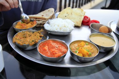 geleneksel Hint yemeği - thali