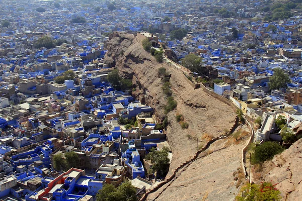 Travel India: Veduta generale delle case blu jodhpuri dal forte — Foto Stock