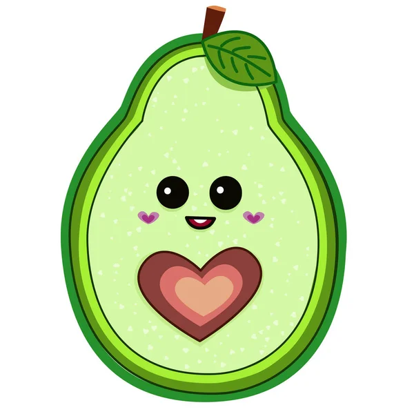 Vektör Şirin gülümseme ve kalp avokadosu