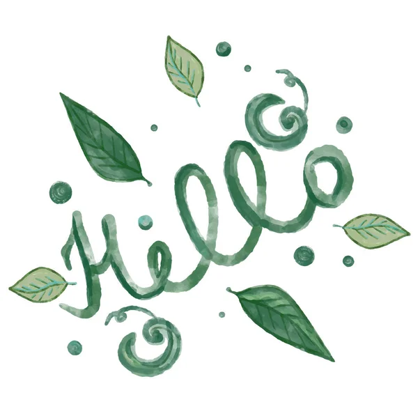 Merhaba metni ile yazdır, yeşil ve bırak