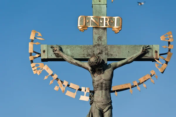 Αγαλματώδης του Σταυρού Αγίου; Γολγοθάς, τη γέφυρα του Καρόλου, Πράγα — Φωτογραφία Αρχείου