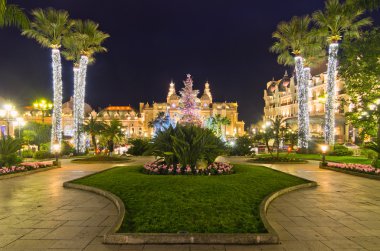 Noel süslemeleri monaco, montecarlo, Fransa