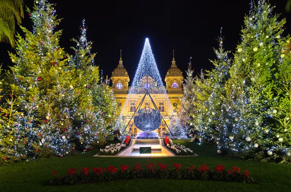 Juldekorationer i monaco, montecarlo, Frankrike — Stockfoto