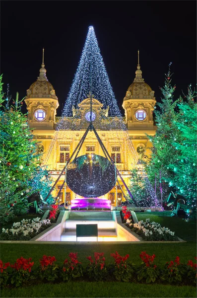 Decoraciones navideñas en Mónaco, Montecarlo, Francia — Foto de Stock