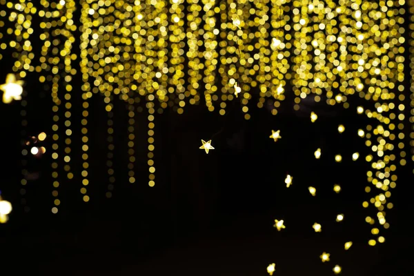 Abstract Texture Background Colorful Glittering Bokeh Lights Star Shape Black — Stock Photo, Image