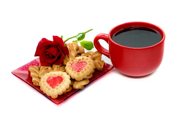 Taza de café y galletas — Foto de Stock