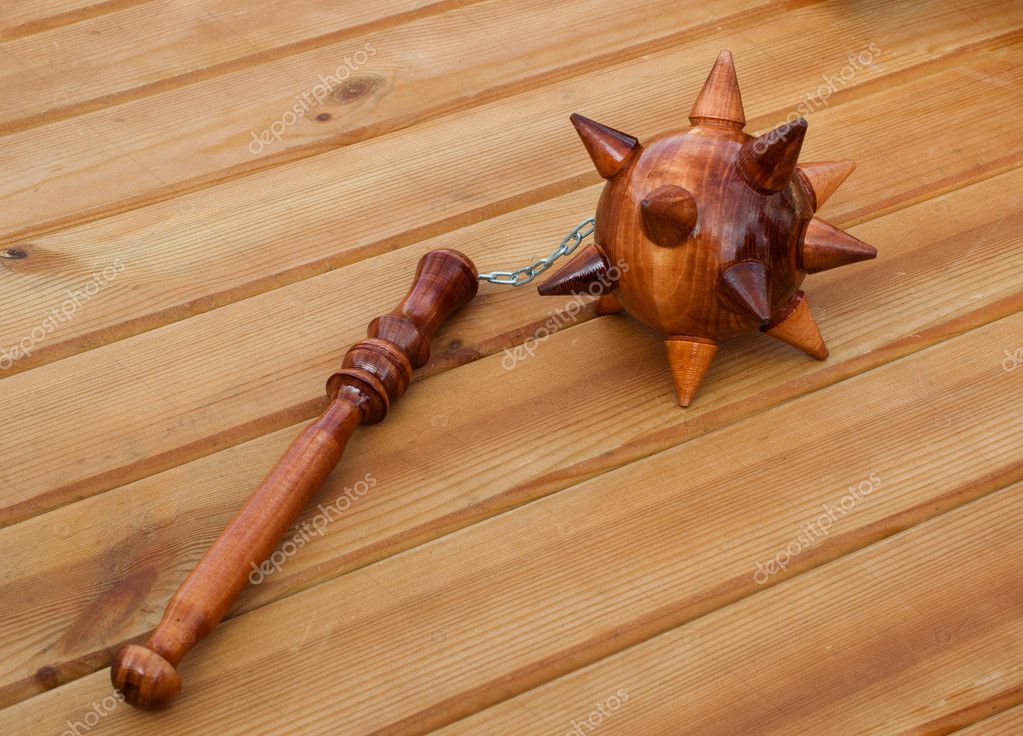 Wooden mace with chain — Stock Photo © Likka 31972501