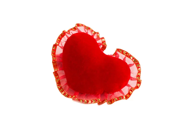 Corazón de terciopelo rojo — Foto de Stock