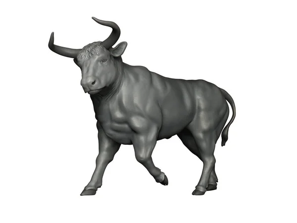 Toro aislado sobre fondo blanco. Resultado del renderizado del modelo 3d — Foto de Stock