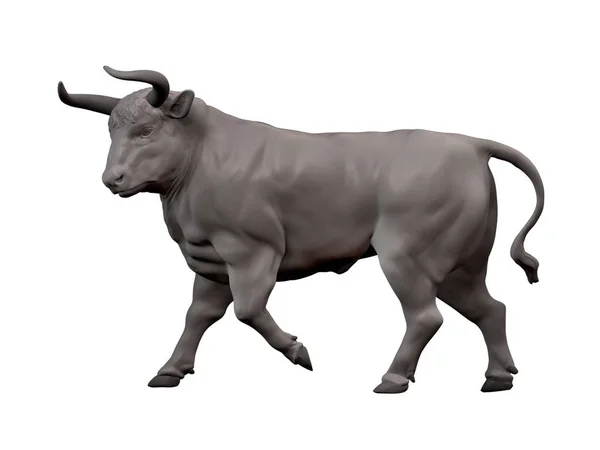 Toro aislado sobre fondo blanco. Resultado del renderizado del modelo 3d — Foto de Stock