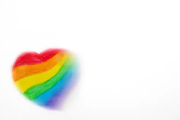 Heart Lgbt Aquarelle Colors Lower Left Corner White Background Place — Stock Photo, Image