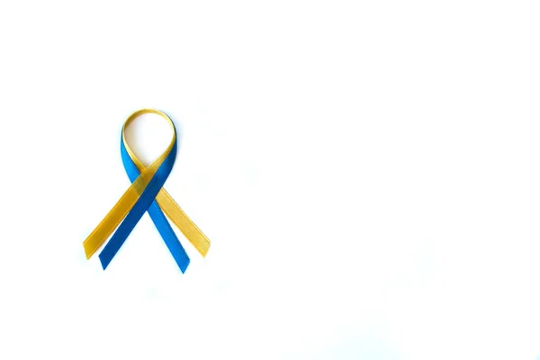 Gelbes Und Blaues Band Den Farben Der Flagge Der Ukraine — Stockfoto
