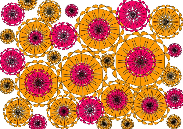 Jasny nowoczesny kwiatowy wzór streszczenie w czerwone i pomarańczowe na zwykłym białym tle — Zdjęcie stockowe