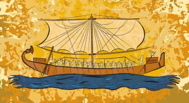 Mısır papirüs tekne fresco