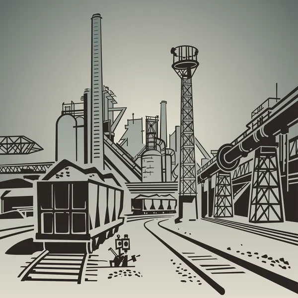 Industriegebied — Stockvector