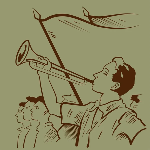 Junger Trompeter — Stockvektor
