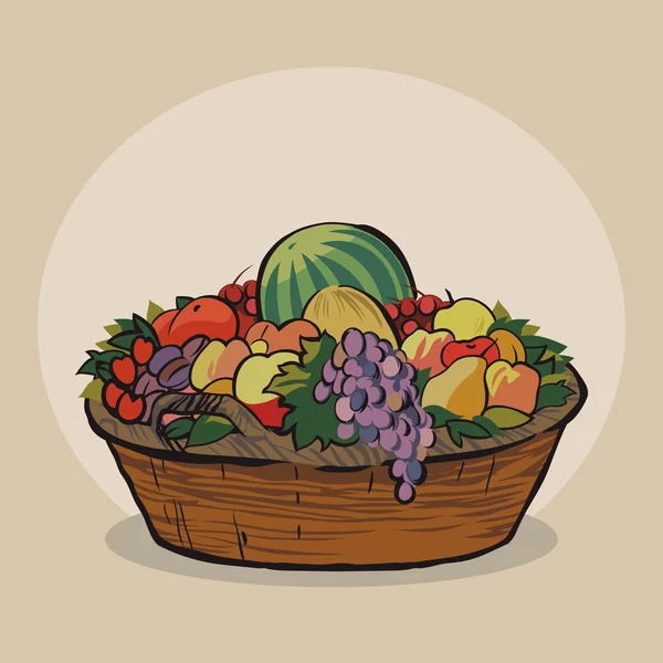 ᐈ Canasta de frutas caricatura imágenes de stock, animado frutas cesta