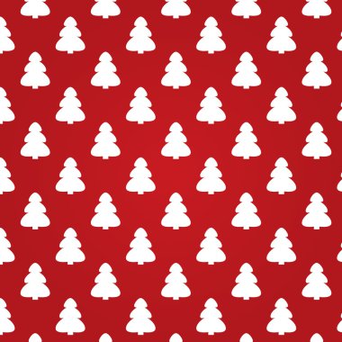 kırmızı bir arka plan üzerinde Noel ağaçları