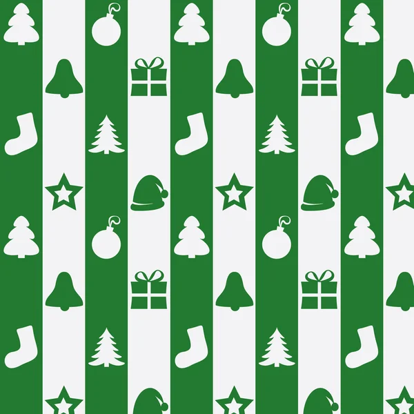Kit de Noël sur fond de lignes vertes et blanches — Photo