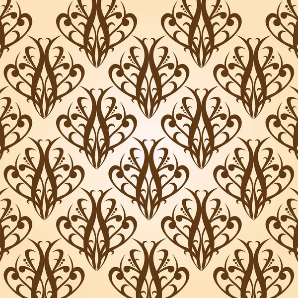 ベージュ色の背景上の茶色のビンテージ パターン — ストックベクタ