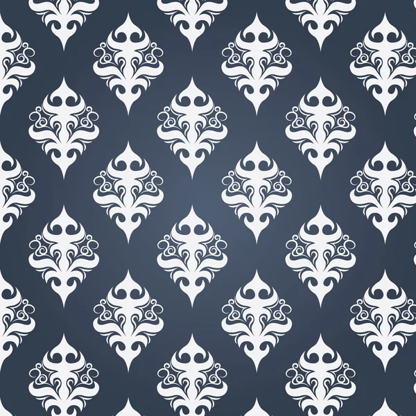 White vintage pattern on a dark background — Stock Vector