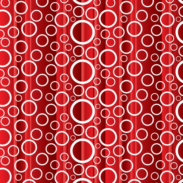 Cercles blancs sur fond de lignes rouges — Image vectorielle