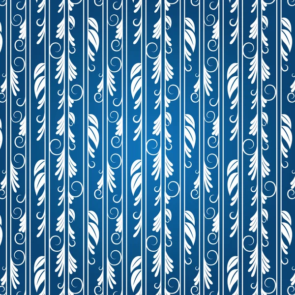 Floral lines pattern on a blue backround — Stock Vector