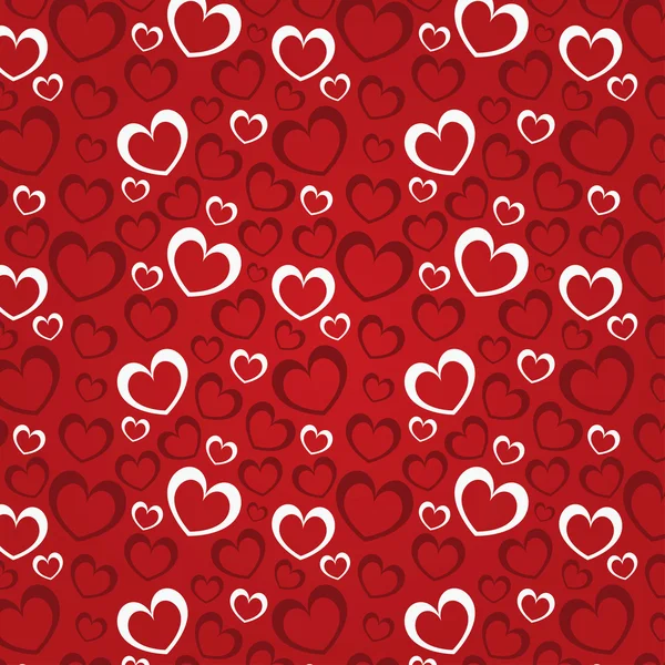 Fondo rojo con corazones para un día de San Valentín — Foto de Stock