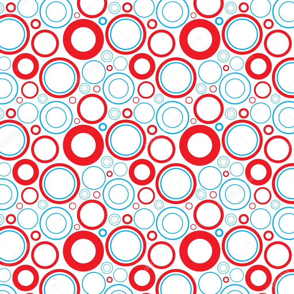 Red and blue circles on a white background