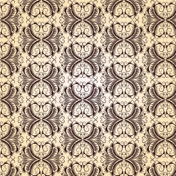 Dark brown vintage pattern on a beige background. — Stock Photo, Image