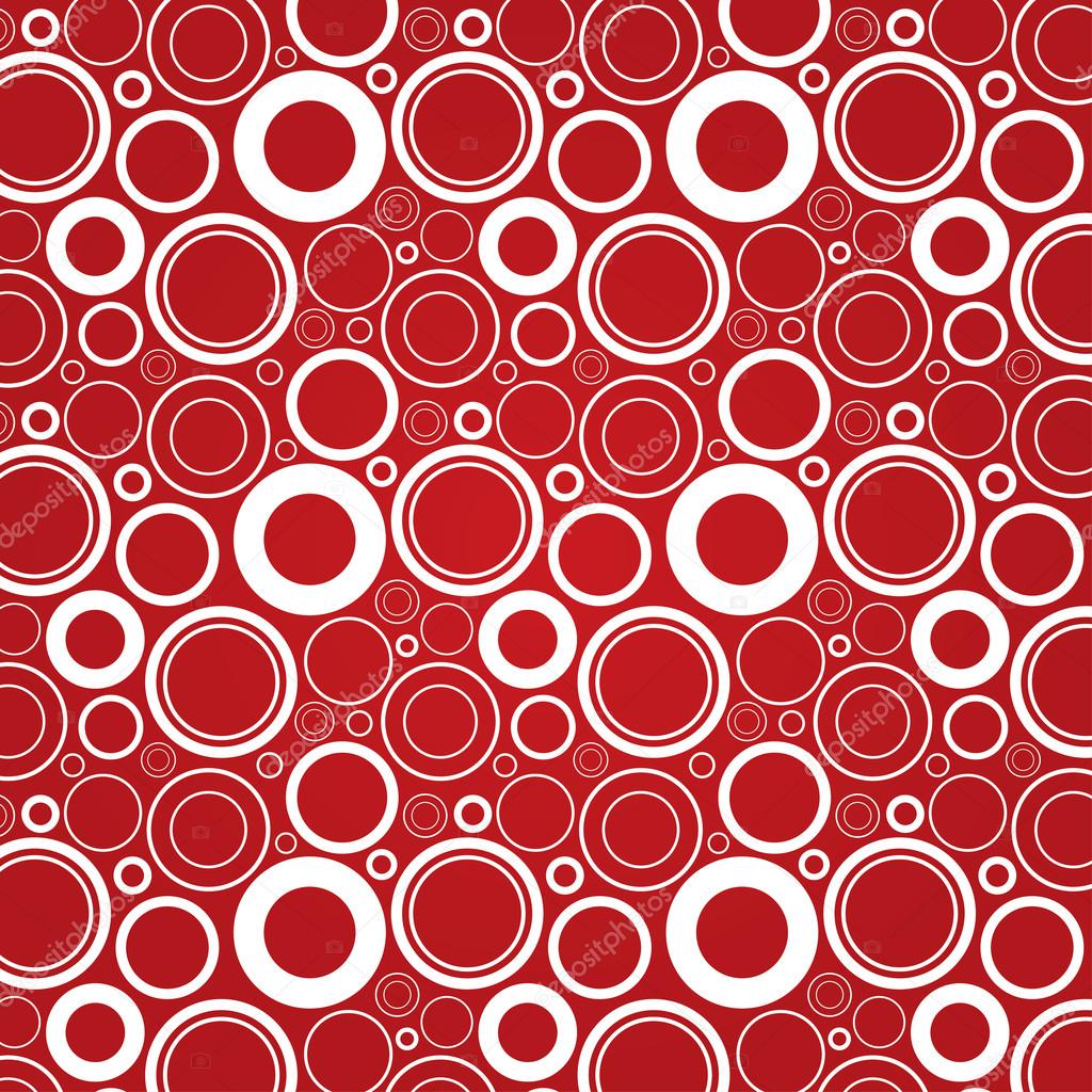 White circles on a red background