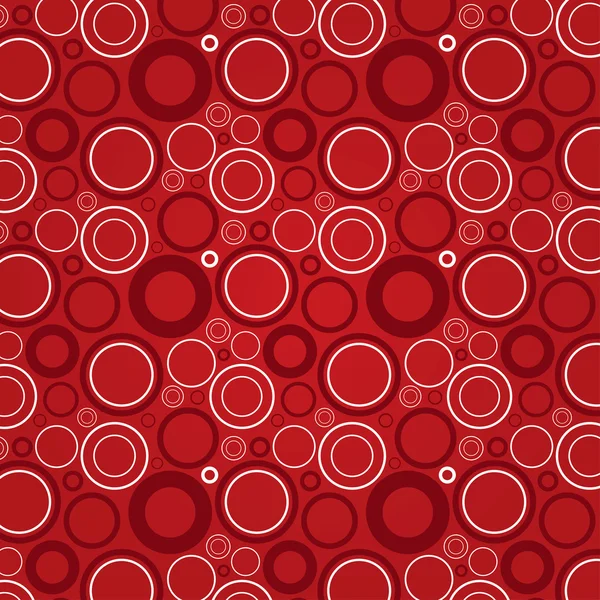 Círculos vermelhos e brancos escuros em um fundo vermelho — Fotografia de Stock