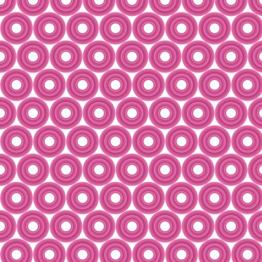 Beyaz bir arka planda hacimsel pembe daireler