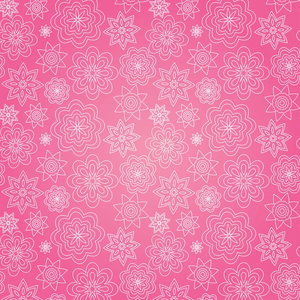 Great seamless floral pink background with white flowers — Stock Vector