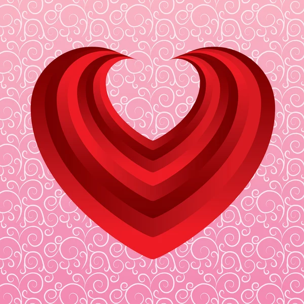 Открытка на день Святого Валентина с концептуальным красным сердцем — стоковое фото