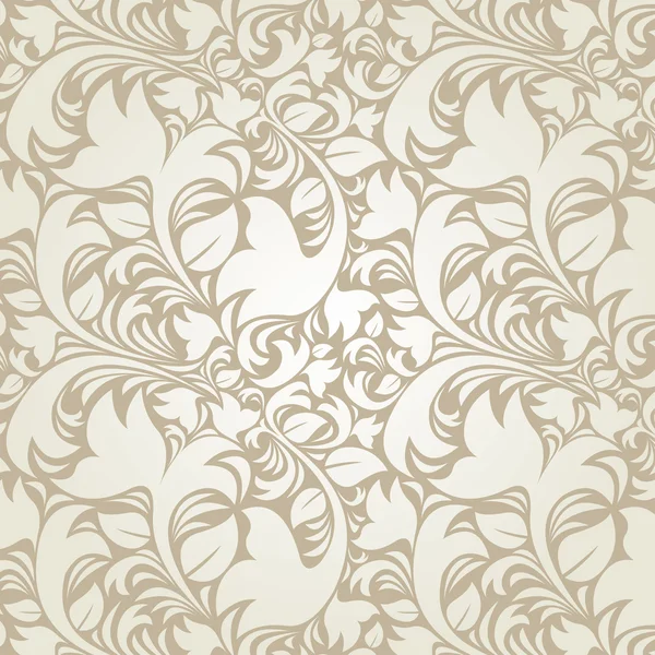 Fondo beige floral sin costuras — Vector de stock