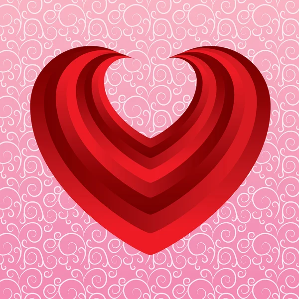 Valentines day card with conceptual red heart — Stock Vector