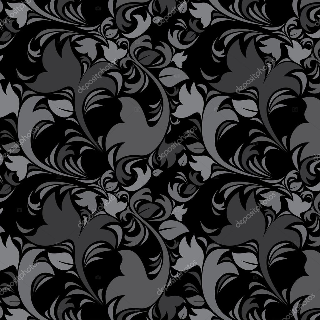 Floral Vintage Dark Gray Background Black Color Stock Vector Image By C Blankstock 19362745