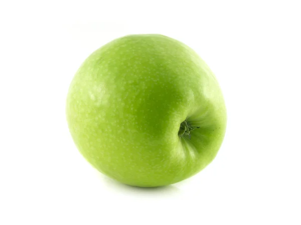 Geïsoleerde groene appel. verse voeding apple (leugens). — Stockfoto