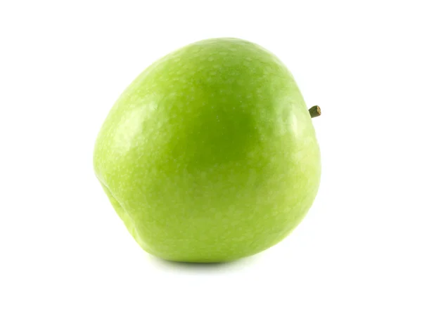 Geïsoleerde groene appel. verse voeding apple (leugens). — Stockfoto