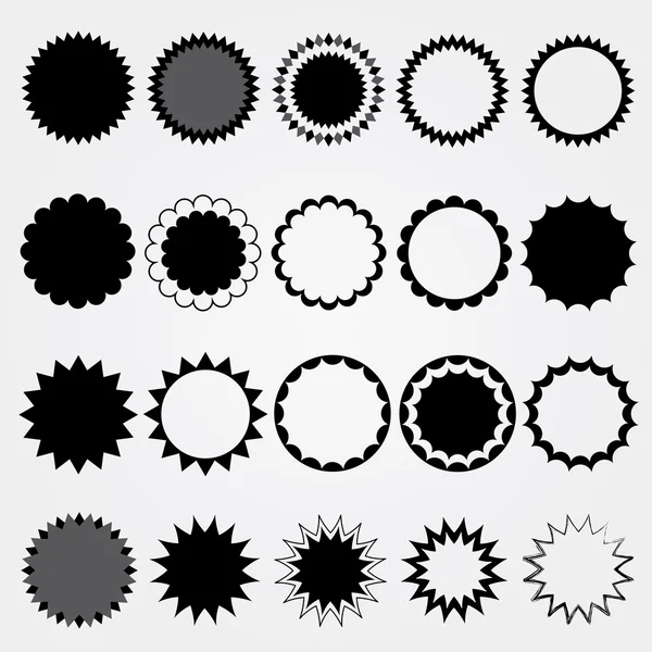 Collection d'étiquettes de prix noir. Différents styles . — Image vectorielle