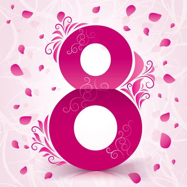 Çiçek elemanları ile 8 Mart kadınların günü kartı