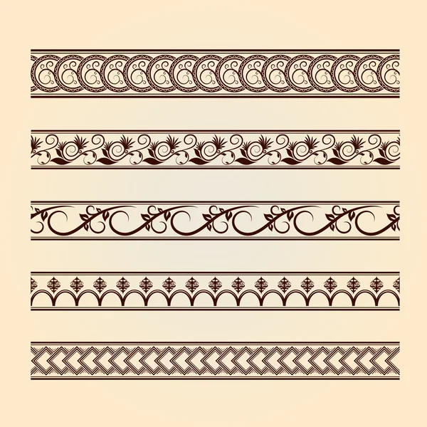 Set of classic floral lines (vintage collection). — Stock Vector