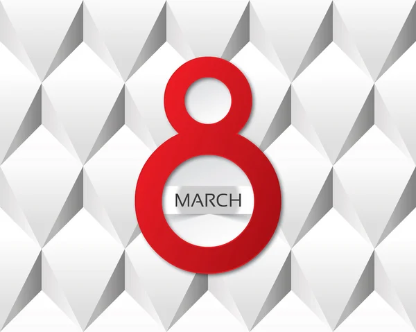 8 marzo carta su sfondo bianco astratto (vettore ) — Vettoriale Stock