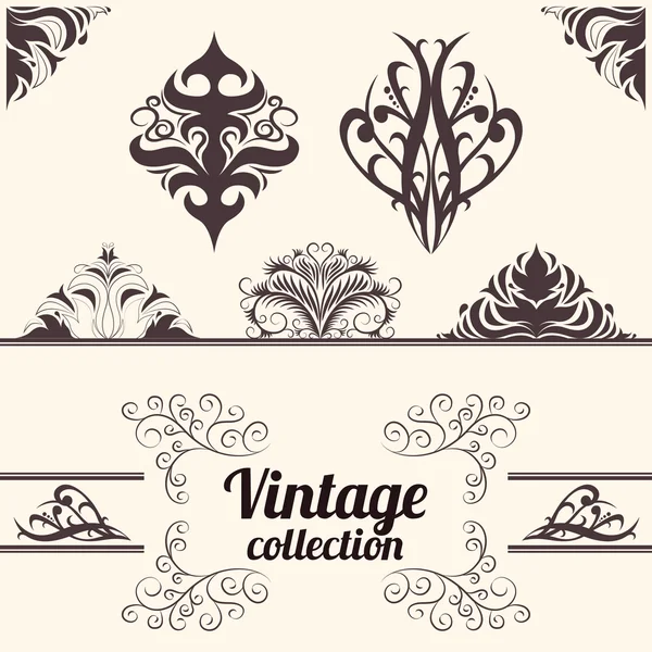 Conjunto de vectores: elementos de diseño caligráfico vintage . — Vector de stock