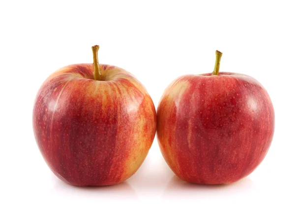 Isolated two red apples on a white background. — Stock Photo, Image